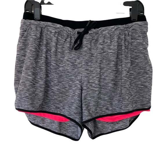 Riboom Woman’s Sz Medium Grey/pink Workout Fitness Running Shorts Double Layer. - Picture 3 of 12